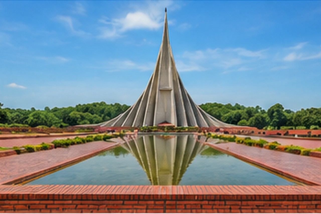 জাতীয় স্মৃতিসৌধ ও সামনের প্রতিফলন-পুকুর